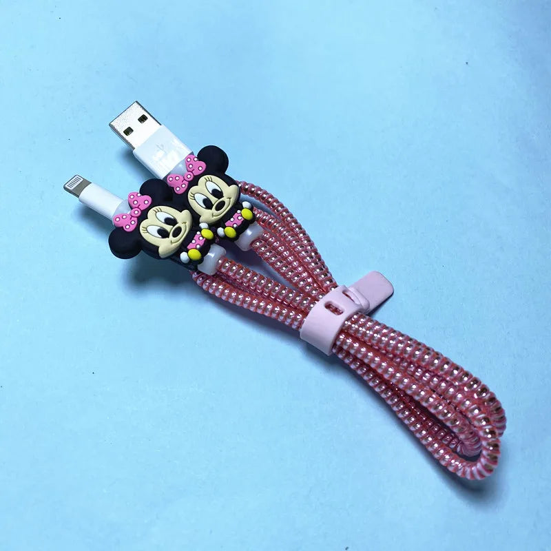 Cartoon Disney Cable Winder Set – USB Charger Cable Protector