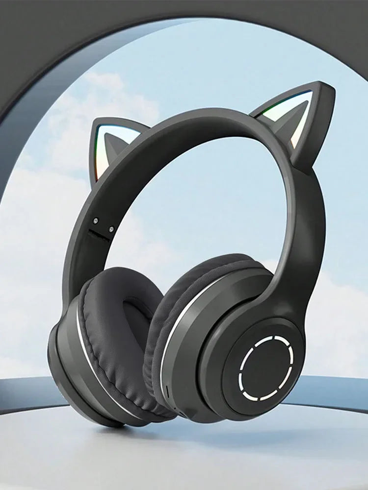 Cute Cat Bluetooth Light Headphones Wireless Bluetooth Earphone