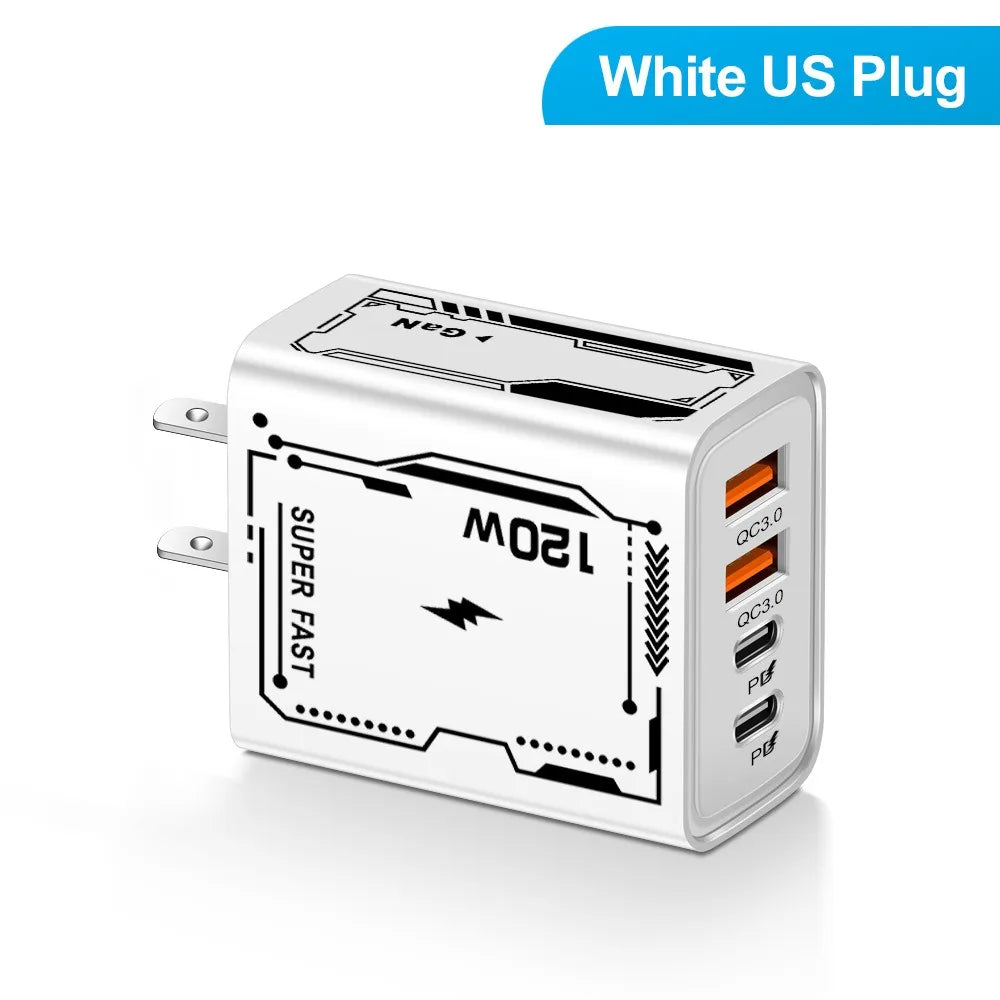 USB Type-C Charger 4 Ports – PD Fast Charging Adapter