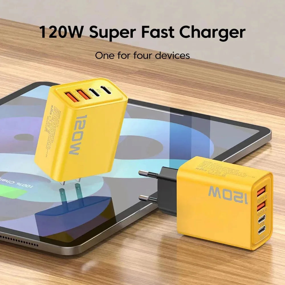 USB Type-C Charger 4 Ports – PD Fast Charging Adapter