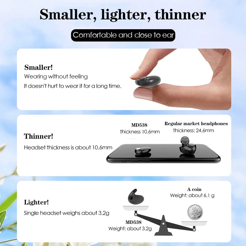 SK MD528 Invisible Bluetooth Earbuds
