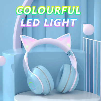 Cute Cat Bluetooth Light Headphones Wireless Bluetooth Earphone