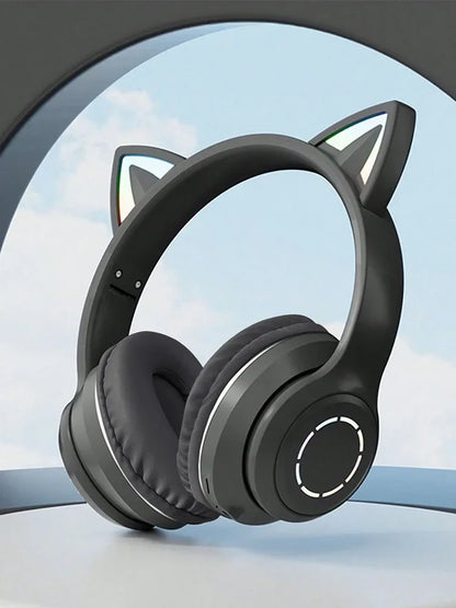 Cute Cat Bluetooth Light Headphones Wireless Bluetooth Earphone